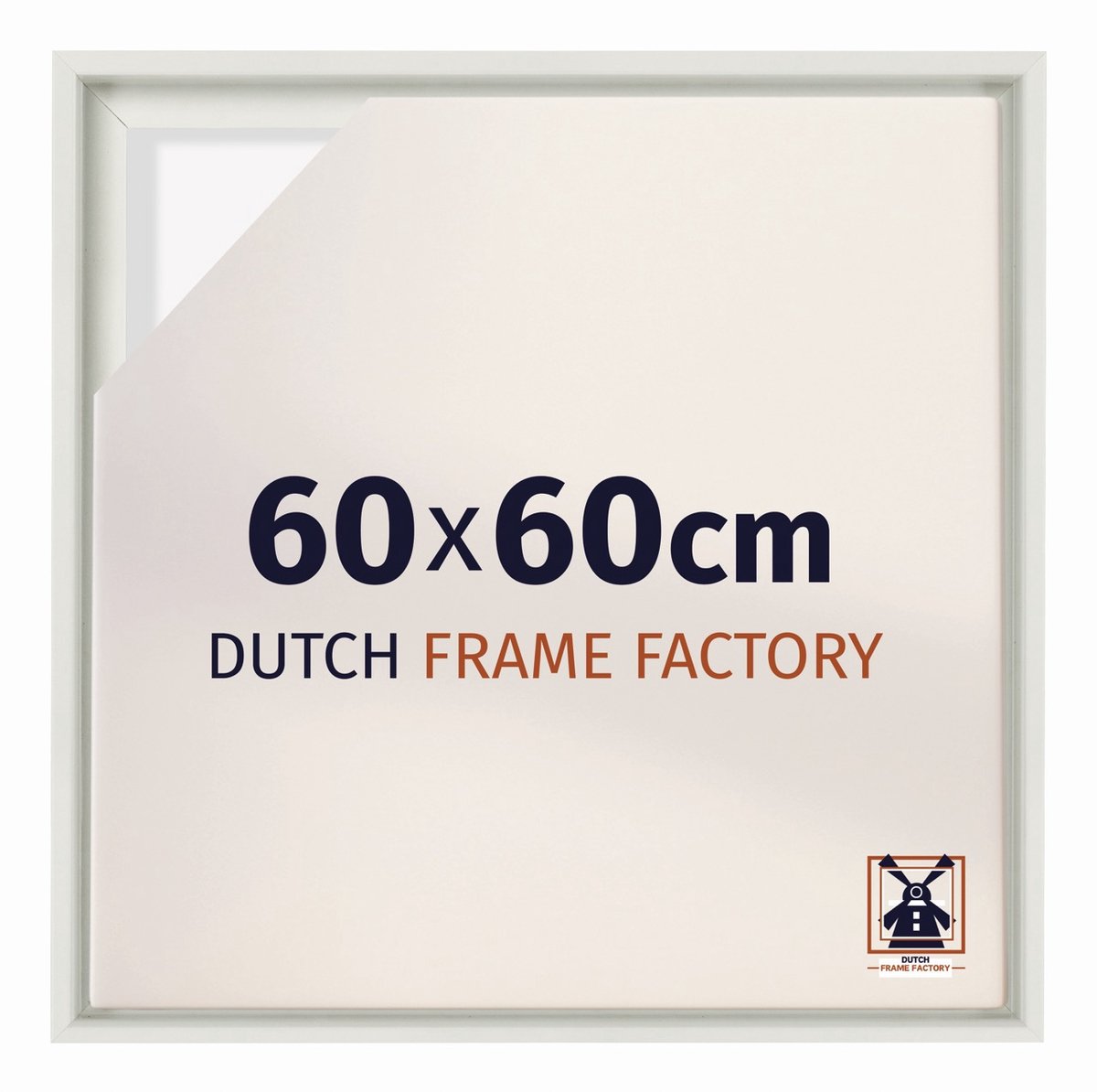 Dutch Frame Factory Baklijst 60x60 cm - Wit Mat - Geschikt voor Canvasdoek - MDF Baklijst Lausanne