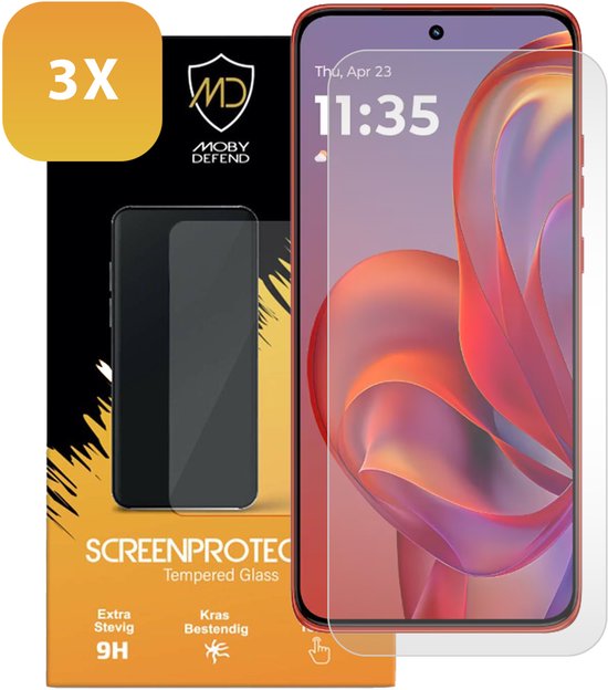 3-Pack MobyDefend Screenprotectors - Geschikt voor Motorola Edge 60 Neo - Case-Friendly Screensavers - Gehard Glas