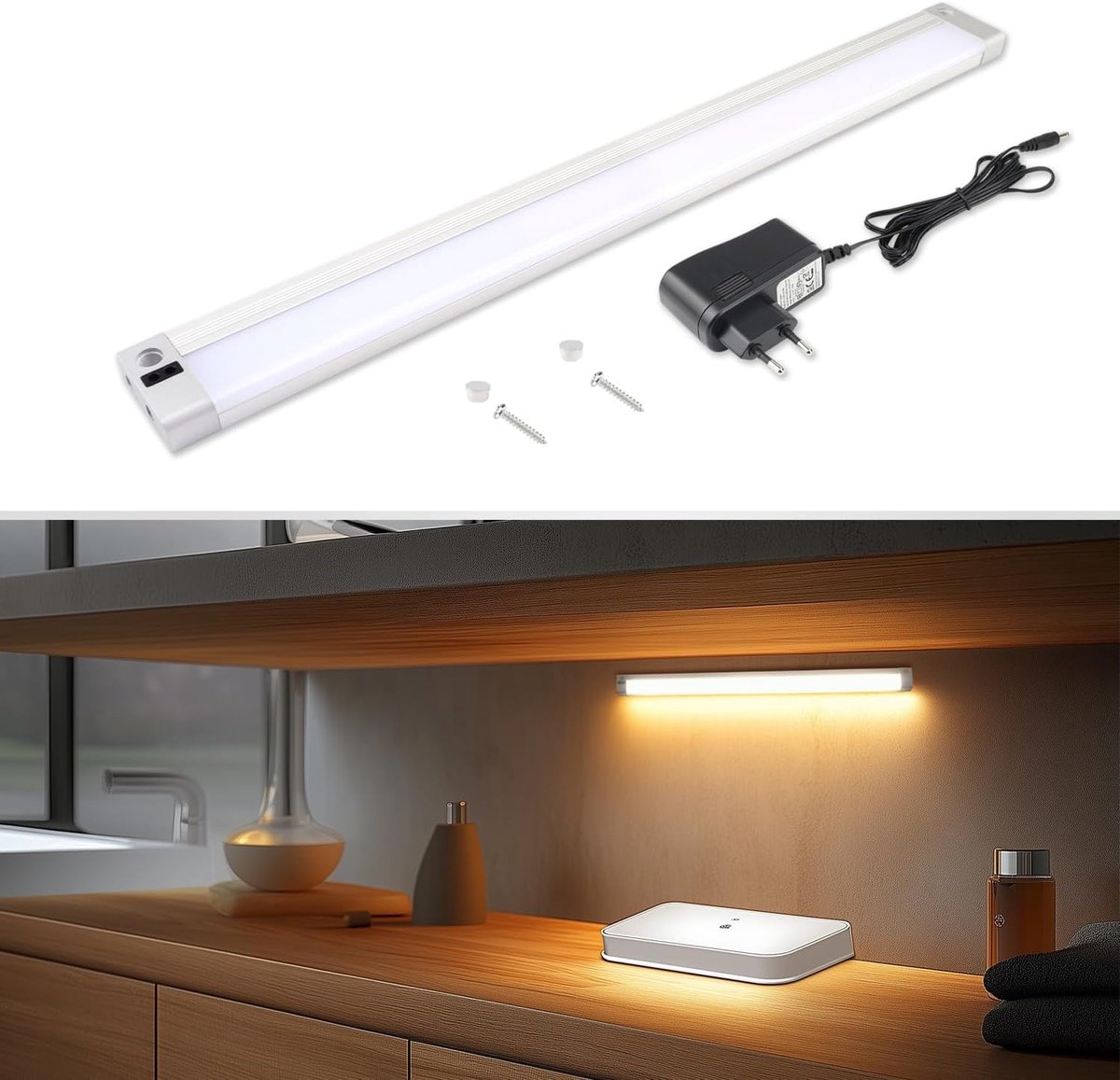 Led-onderbouwlamp met IR-sensor voor Keuken en Kasten - 4 W, 320 lm, Natuurlijk Wit Licht
