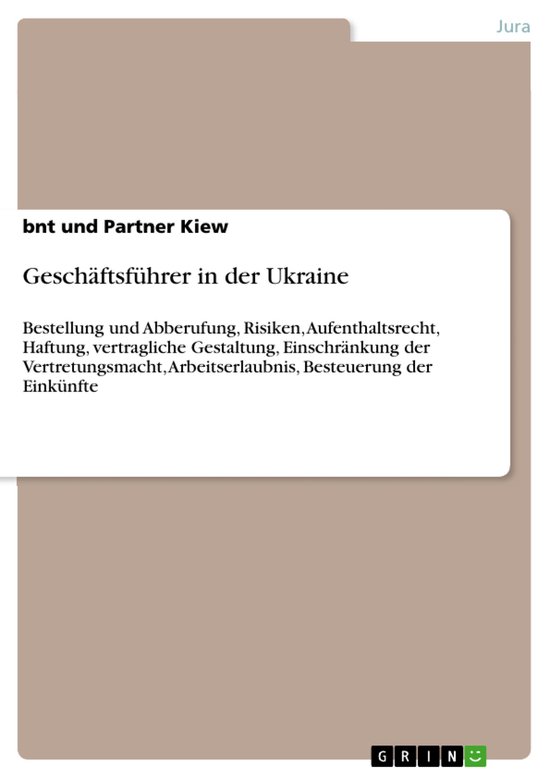Geschäftsführer in der Ukraine - cover