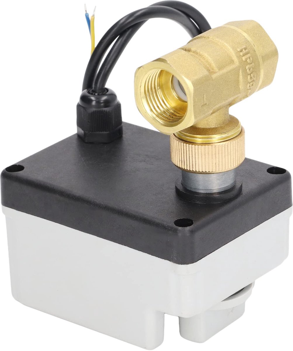 1/2 "Gemotoriseerde Kogelkraan, DN15 DC 12V-24V Messing Normaal Gesloten Kogelkraan met 2 Draad Opstelling, Volledige Poort voor in-Home Watersystemen, Automatiseringssystemen