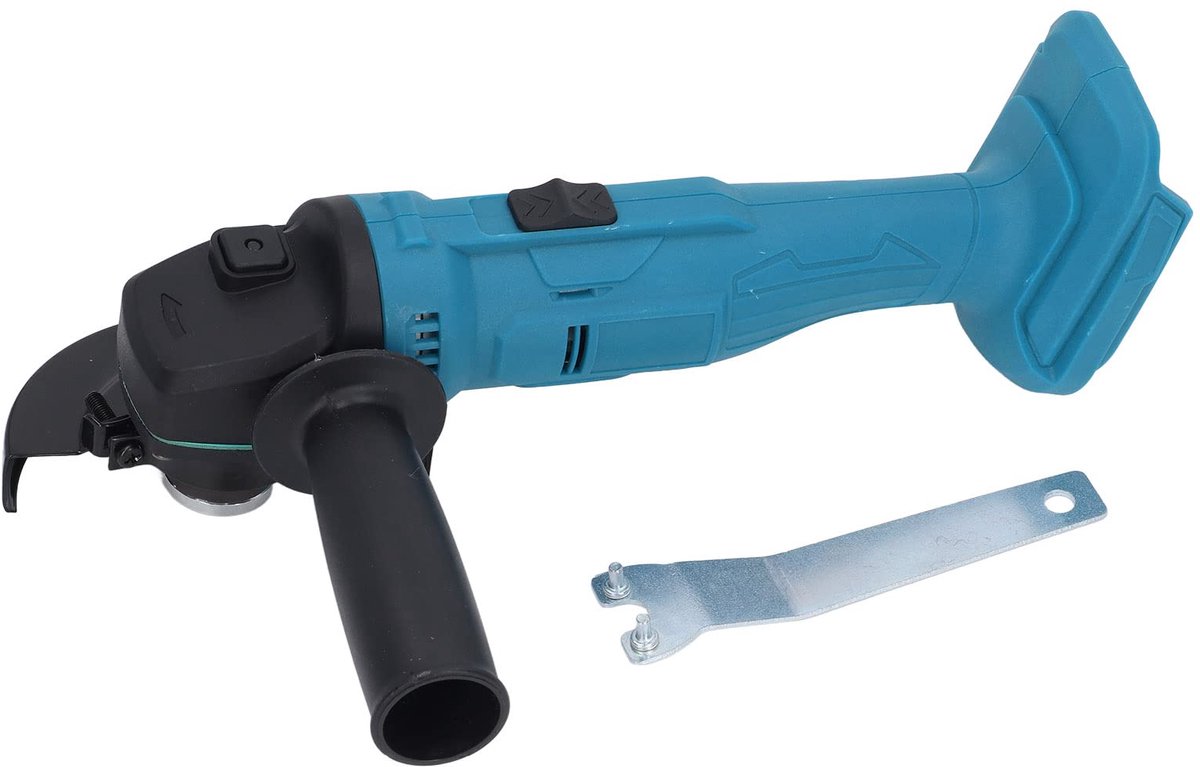 18V Lithiumbatterij Draadloze Haakse Slijper Metalen Slijper Elektrisch Snijden Polijstmachine Blauw