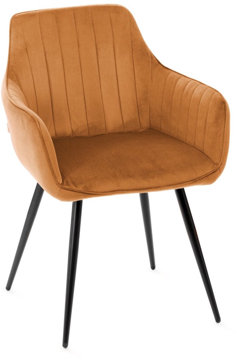 HOMLA - Chair - ANDRE - Velour Caramel - 56x61x86 cm