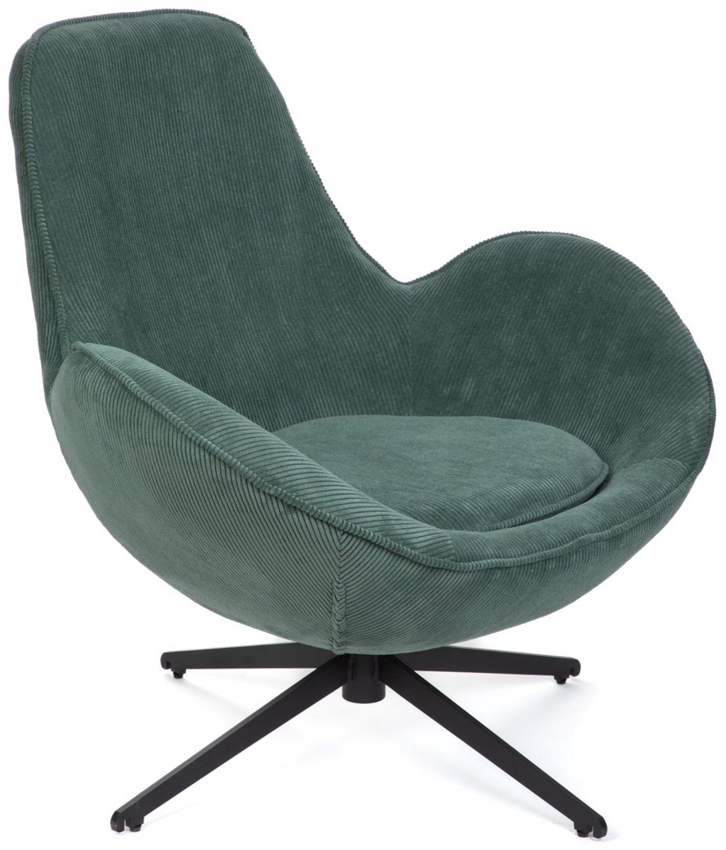 HOMLA - LUNAIRE Swivel Armchair - TEDDY BOUCLÉ Green - 86x76x87 cm
