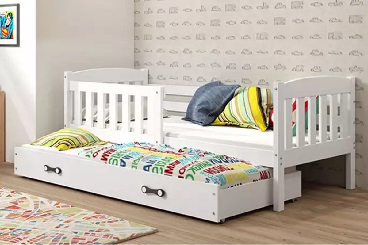 BMS - KUBUŚ - Pull-Out Jeugdbed 90x190 met Matras en Lade - Wit