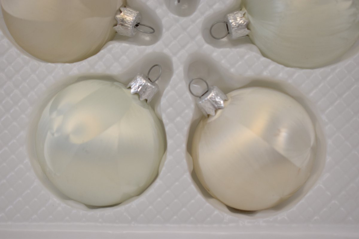 ZoeZo Design - 20 stuks - Kerstbal - holografisch - wit - Ø 5 cm - glas