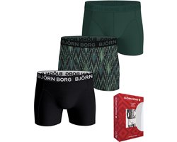 Björn Borg Cotton Stretch Boxershort Heren - Kerstmis Pack - 3 stuks - Heren onderbroeken - Katoenen Boxer - Maat L