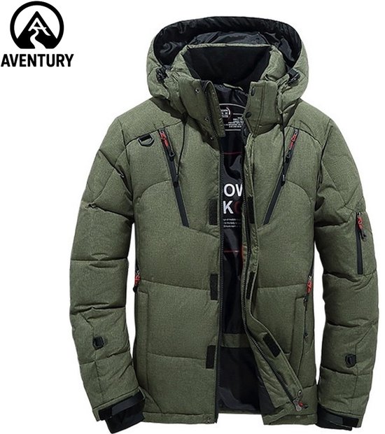 Winterjas - Heren winterjas - Puffer jas - Outdoor - Wintersport - Capuchon - Winddicht - Winterjassen - Windjack - Maat M - Groen