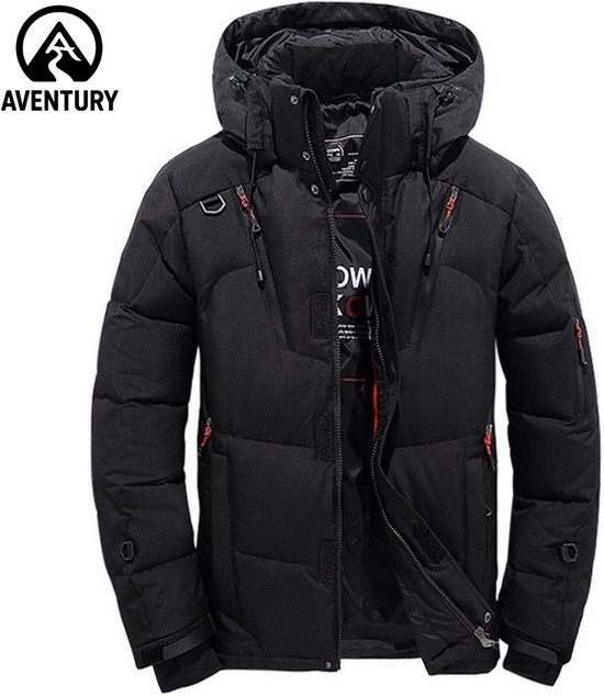 Winterjas - Heren winterjas - Puffer jas - Outdoor - Wintersport - Capuchon - Winddicht - Winterjassen - Windjack - Maat M - Zwart