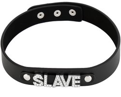 Kiotos - Luxe PU Leren Collar Met naamplaatje SLAVE