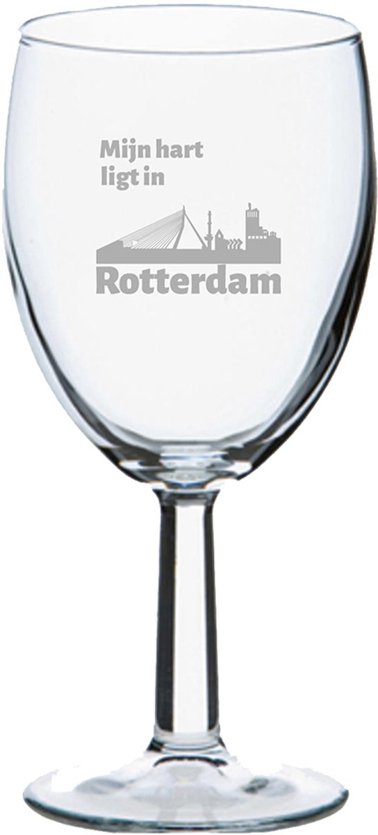 Gegraveerde wijnglas 24,5cl Rotterdam