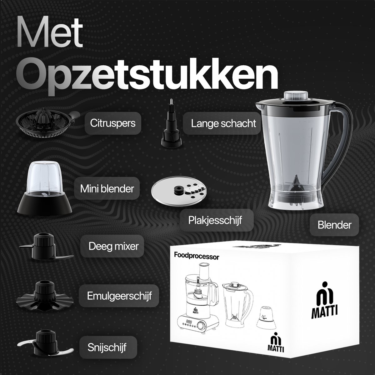 MATTI® 5-in-1 Foodprocessor - 1500W thumbnail 6