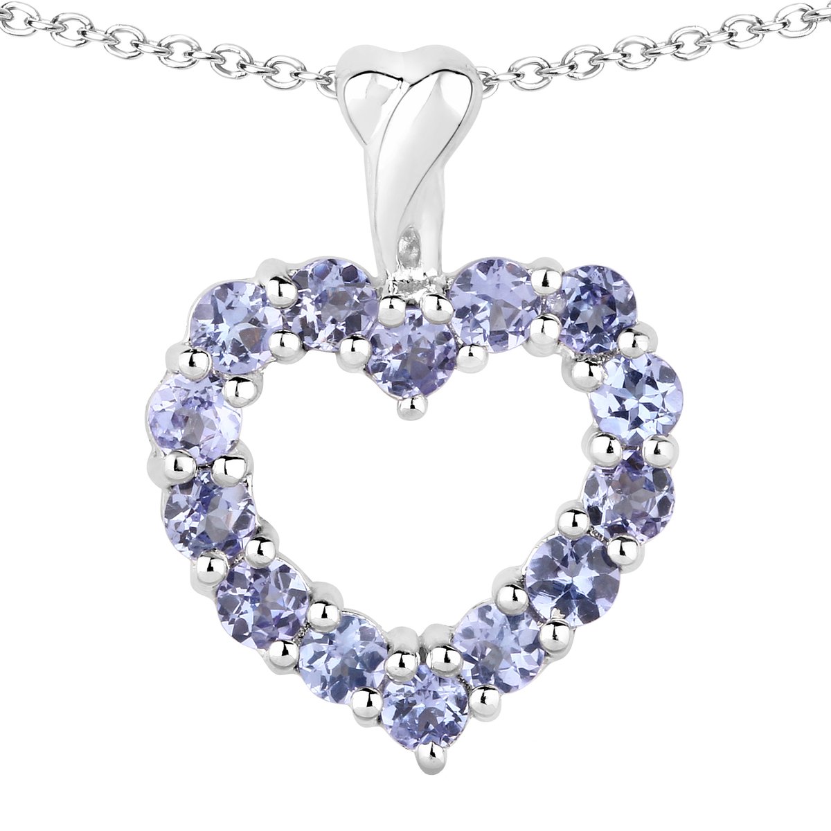 Vira Jewels Anhänger mit Kette 925 Sterling Silber rhodiniert Tansanite