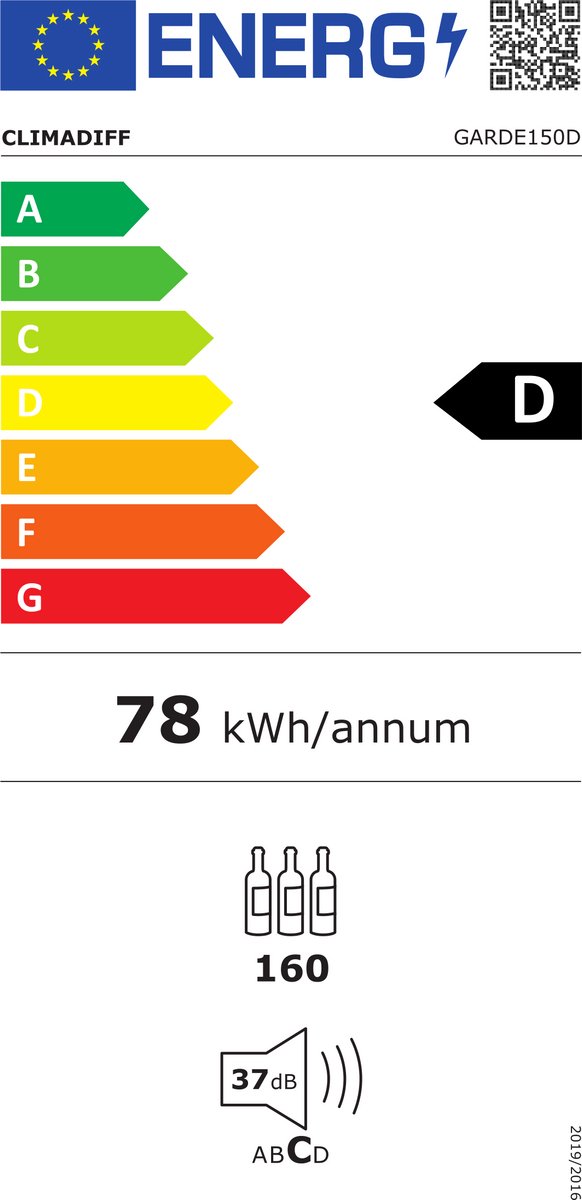 Climadiff GARDE150D - vrijstaande wijnklimaatkast - 160 - afbeelding 2
