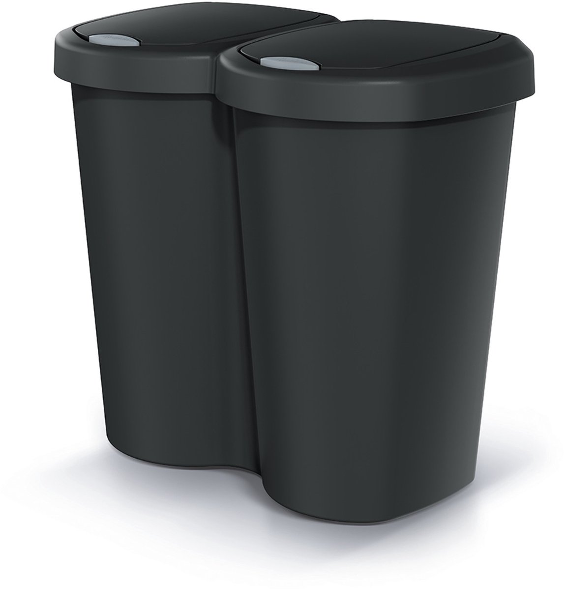 Compacta B Duo - Prullenbak - 40L - één compartiment twee deksels - Zwart