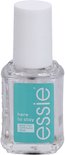 Essie here to stay base coat, heldere nagellak in een vierkant flesje met witte dop.