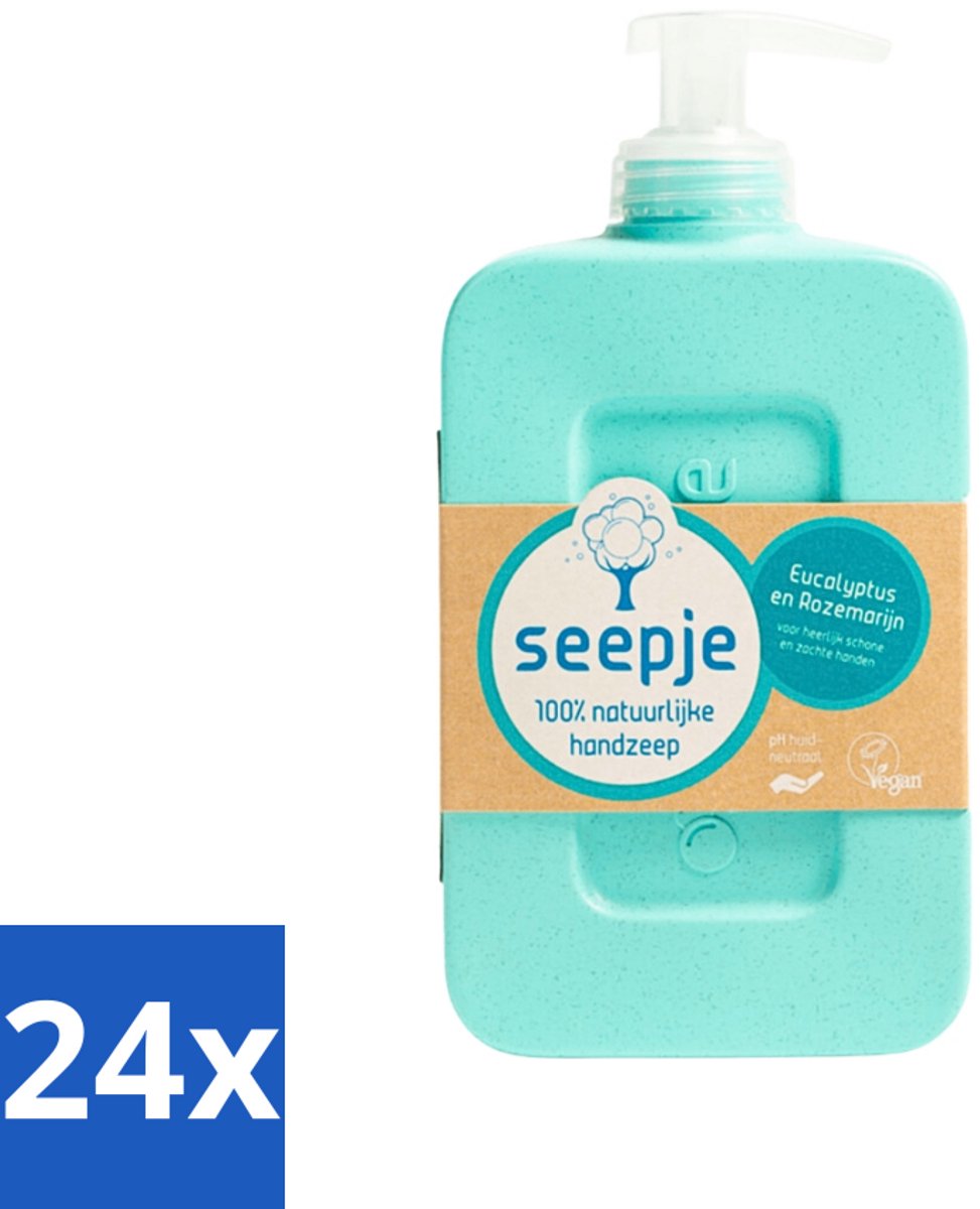 24 x Seepje - Handzeep - Eucalyptus met Rozemarijn - 300 ml - Antiseptische Geur - Handzeep - Eucalyptus - Rozemarijn - Natuurlijke Handzeep - Antiseptische Handzeep