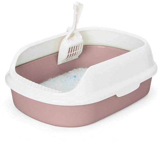Nobleza Kattenbak open - Kattentoilet - Maat M - L48xB35xH18 cm - Open kattenbak met schepje - Bruin