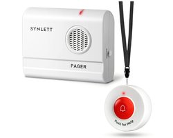 Draadloze Pager met SOS Noodknop voor Ouderen – Compact Alarmsysteem voor Verzorging en Thuiszorg