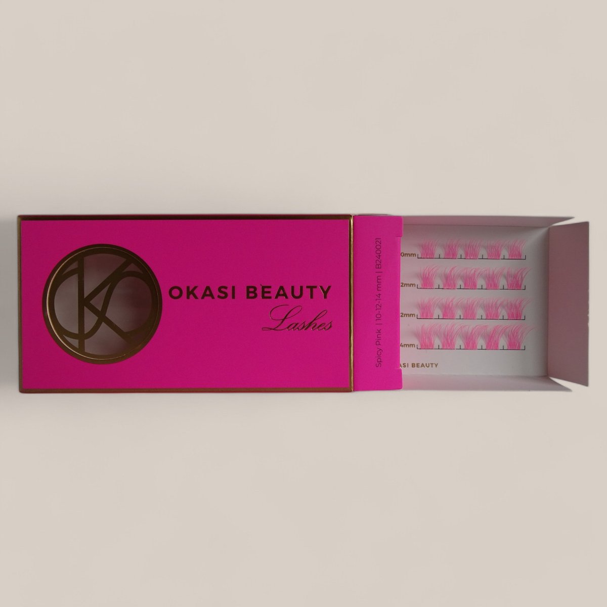 Okasi Beauty - Spicy Pink - Premium Color Lashes - 40 roze wimperplukjes cluster DIY Wimper segmenten - Mix lengte 10-12-14 mm - Ultradunne wimperband - DIY wimperextensions - Party, Halloween & Festival Look