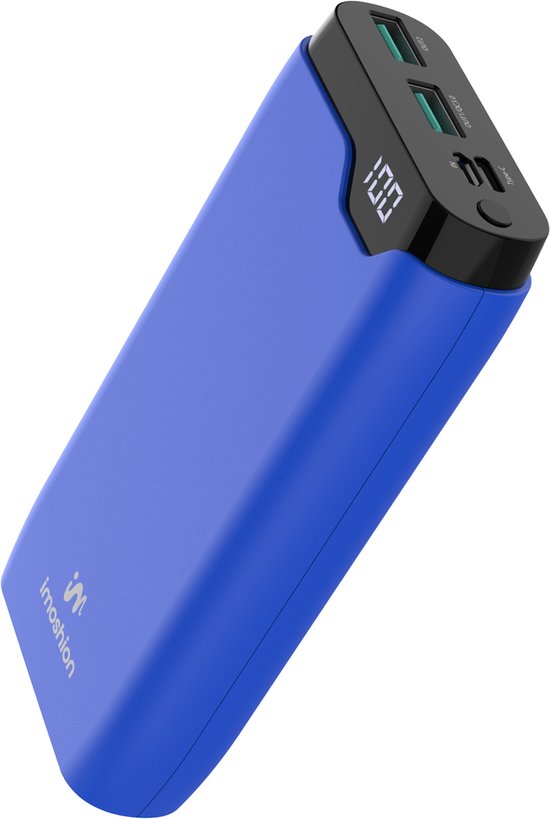 Afbeelding van imoshion Powerbank 20000 mAh 22.5W Snellader Blauw Review -