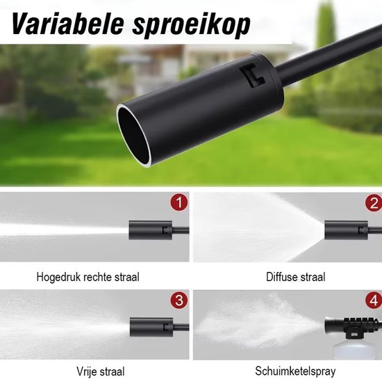 EAFC Draadloze Hogedrukreiniger - Auto Was Set - Terrasreinigers Groenaanslag - Hogedrukspuit - Incl. 48V20000 mAh Accu - Zwart van Merkloos	 — afbeelding 3