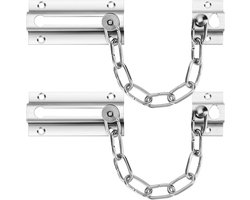 2pack - deurkettingslot - premium verdikt slot - met 12 schroeven - roestvrijstalen sloten - voor binnendeuren - betere beveiliging - bescherming van uw huis en gezin