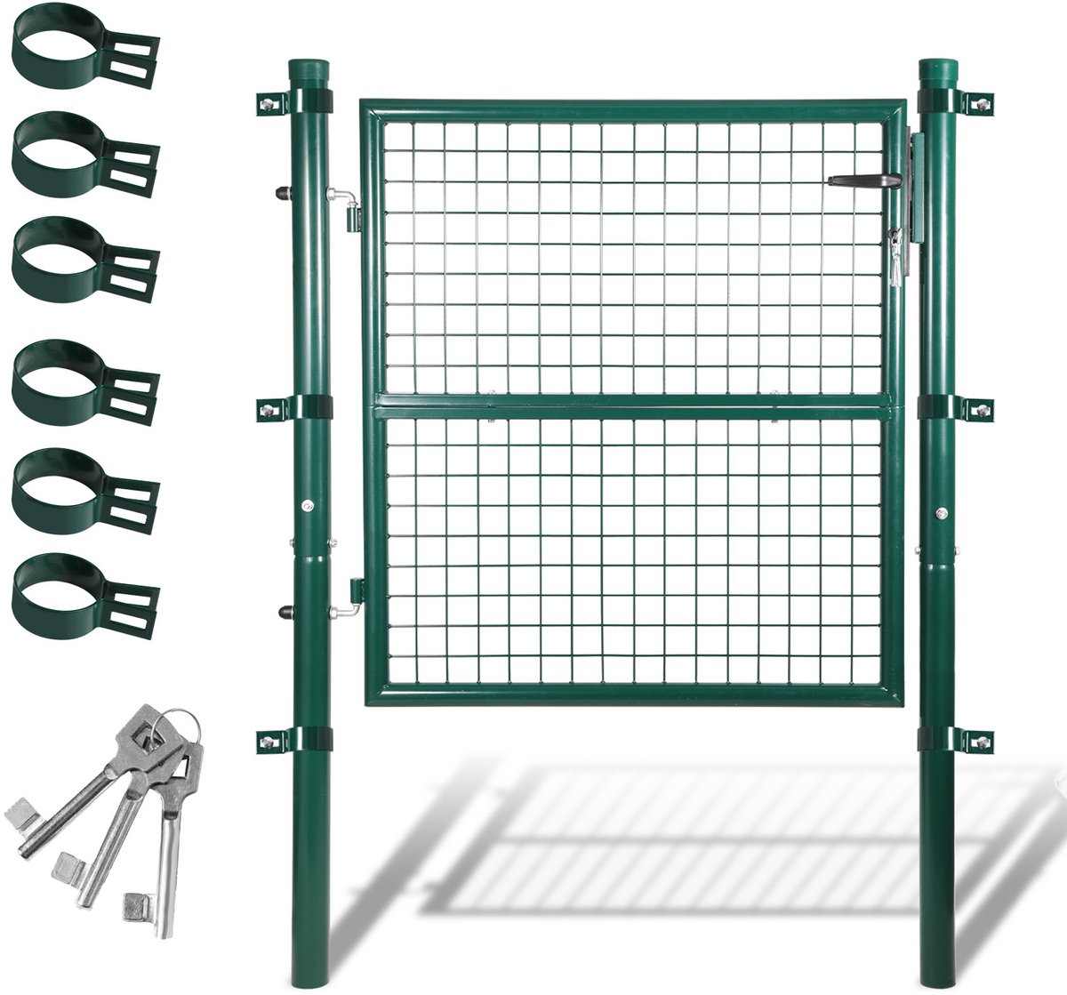 Poort gepoedercoat staal Tuinpoort Metalen tuinhek Opritpoort Paal Gaashek Tuindeur 100x10