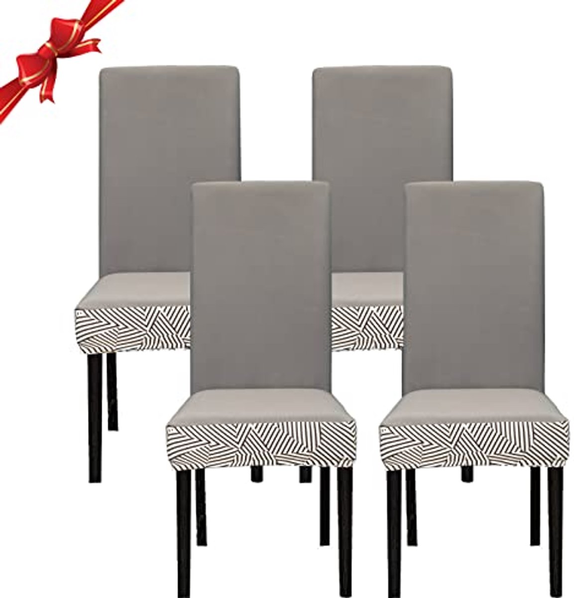 Rekbare Stoelhoezen voor Eetkamer - Set van 4, Wasbaar en Universeel, Bescherming en Decoratie voor Meubilair
