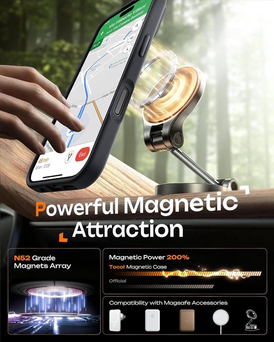 Coque iPhone 17 Zwart - Coque MagSafe iPhone 17 - Coque arrière antichoc avec protection d'objectif