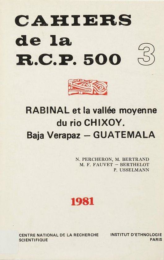 Cahiers de la RCP 500 - Rabinal et la vallée moyenne du Rio ... - cover