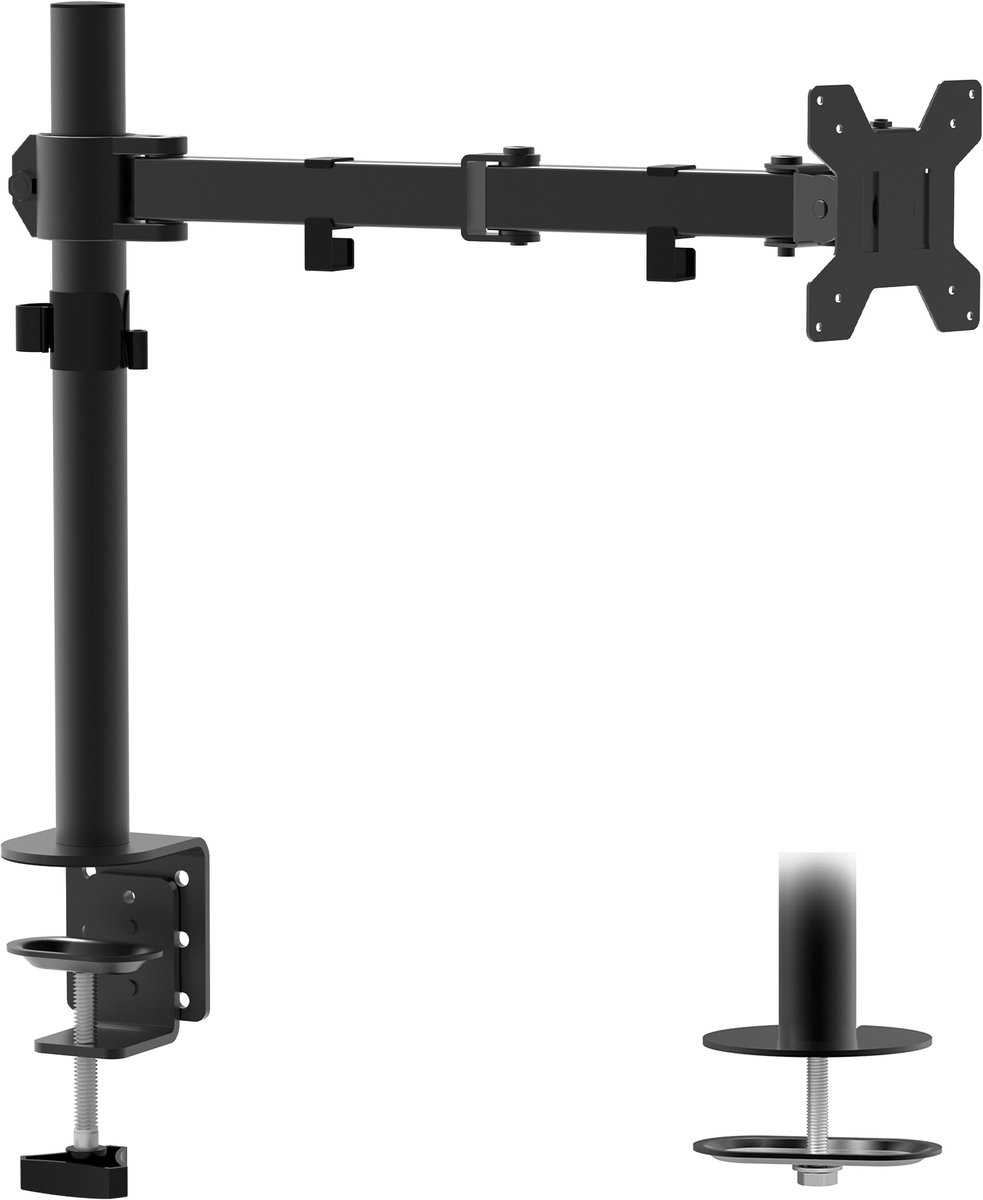 VanDijck Monitor Arm - 1 Scherm - 13 tot 34 Inch - Verstelbaar - Zwart
