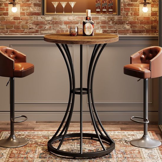 Ronde Bartafel van 75 Cm, Roestvrijstalen Cafétafel, Eenvoudig te Monteren, Ruimtebesparend, Zwaar Onderstel, Roestvrij en Slijtvast(70x75CM/27x29IN Ronde Bartafel van 75 Cm, Roestvrijstalen Cafétafel, Eenvoudig te Monteren, Ruimtebesparend, Zwaar Onderstel, Roestvrij en Slijtvast(70x75CM/27x29IN