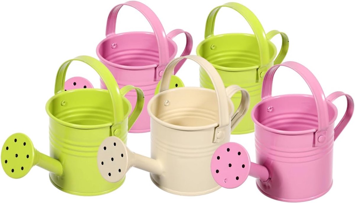 5pcs Iron Plant Kettle Galvanized Planter - Irrigation - Christmas Decoration - Home Watering Can - Watering Can Gift Toys - Small Toy Set - Flower Pot Plant - Child Decorate