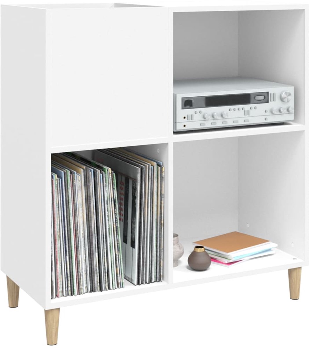 Platenspeler Meubel - LP-kast - Platenspelerkast - Draaitafelstandaard - Platenspelerstandaard - Vintage Displayplank - Wit