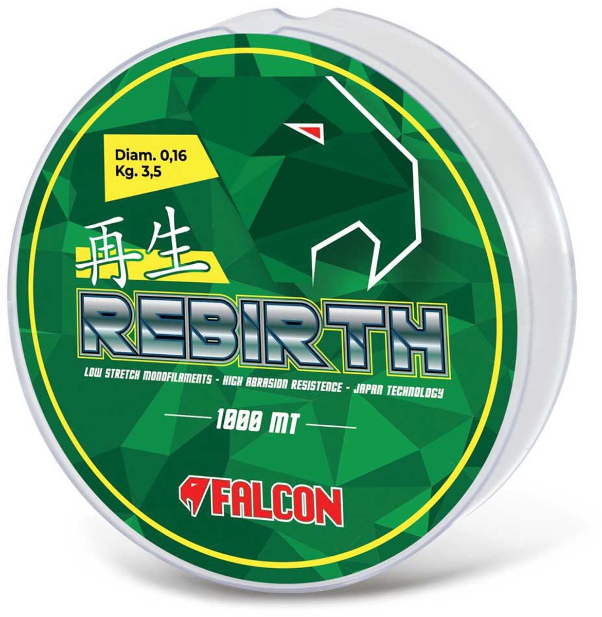 Falcon Rebirth Low Stretch 1000 M Monofilament Transparant 0.250 mm