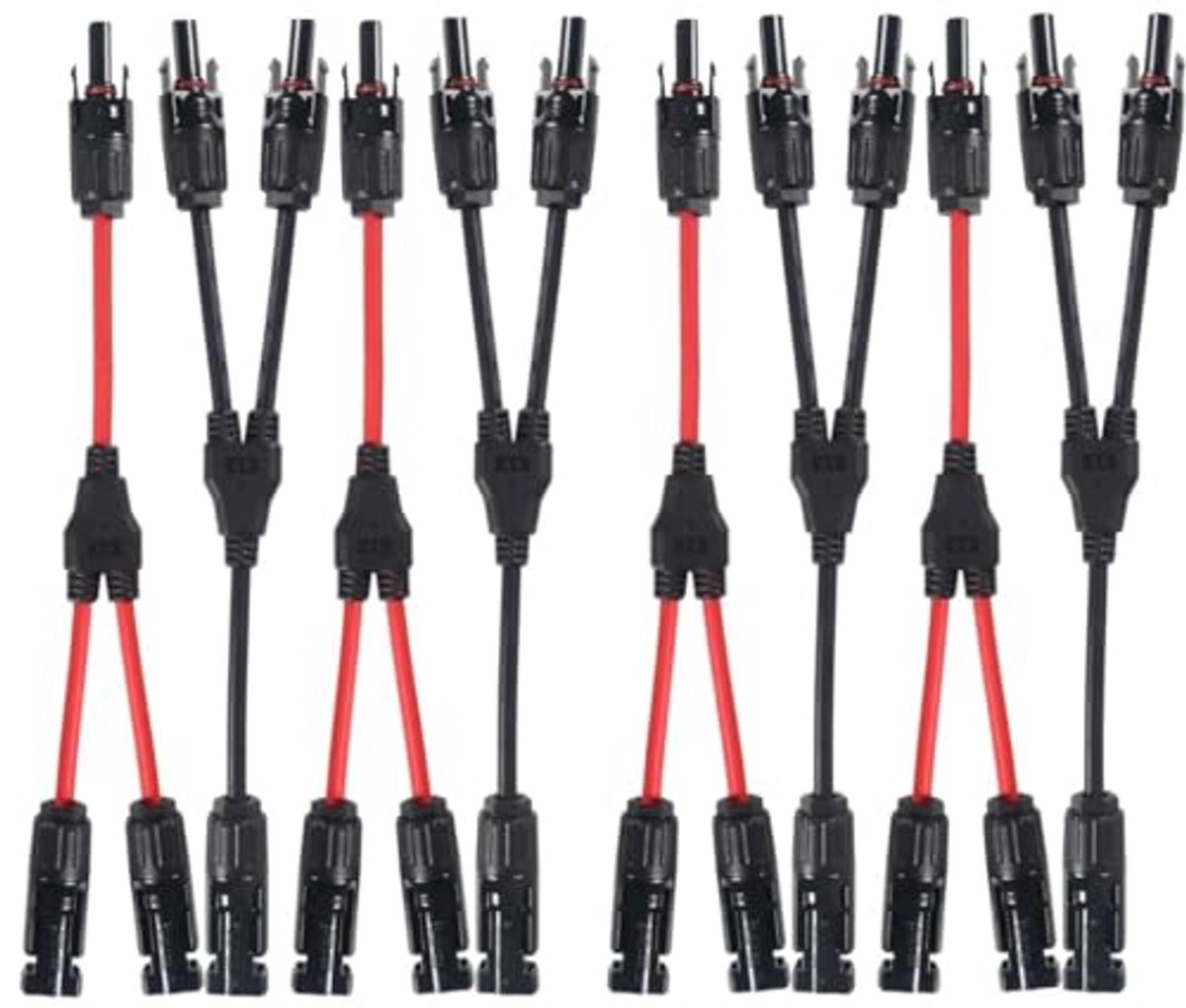 Zonne-connectoren Y tak parallelle adapters voor zonnepanelen - 10AWG kabel