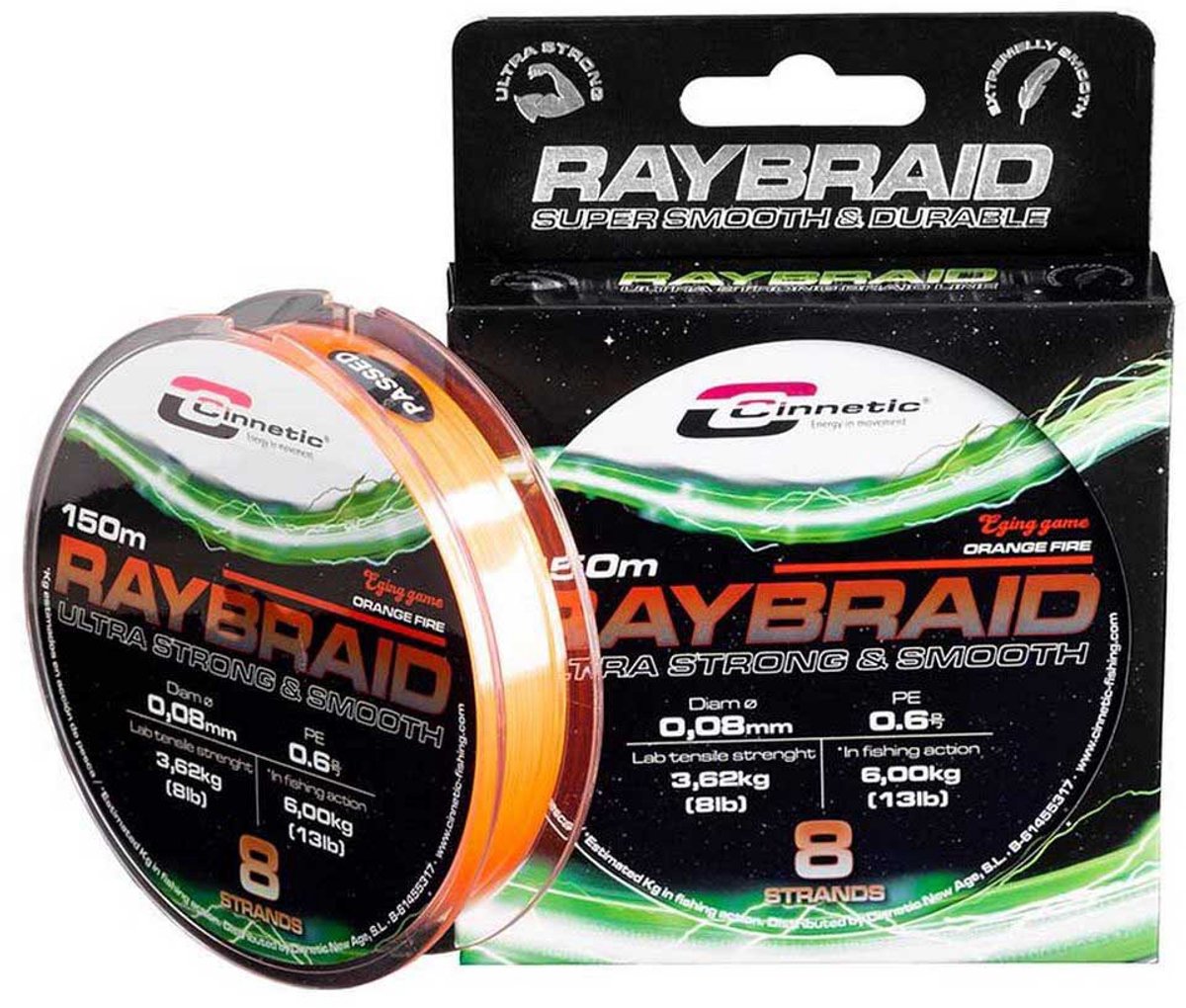 Cinnetic Raybraid Gevlochten Vislijn 150 M Geel 0.140 mm
