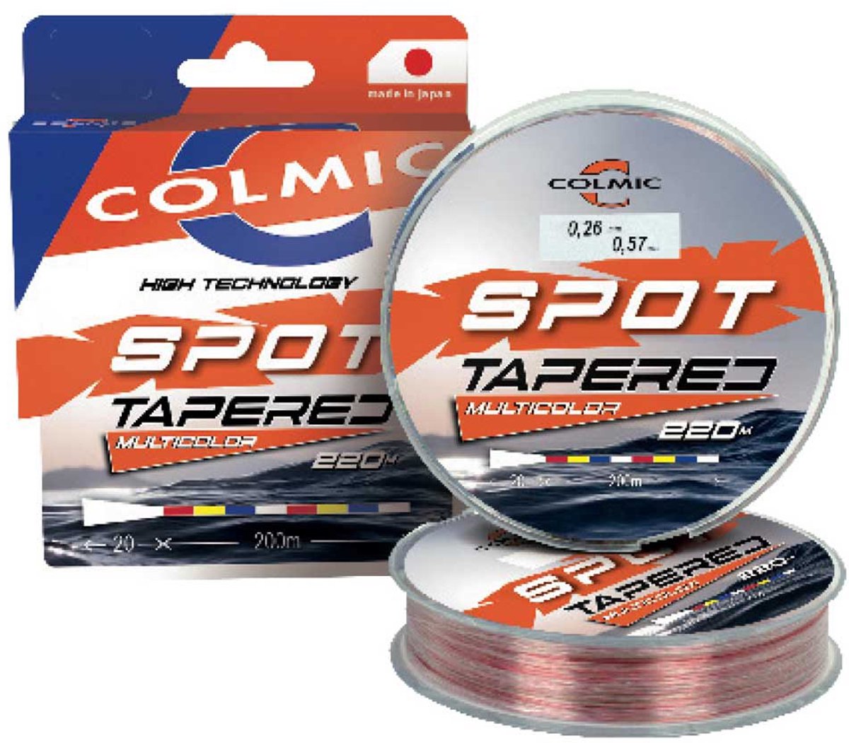 Colmic Spot Taps Toelopende Onderlijn 220 M Zilver 0.160-0.570 mm