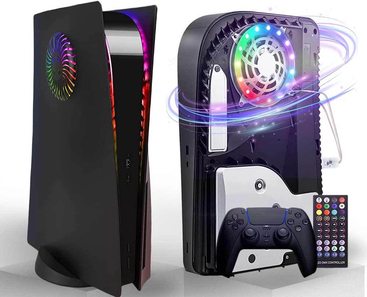 PS5 Faceplate met 400+ RGB LED Effecten & Stofilter - Koelingssysteem voor Disc Versie | Eenvoudige Installatie met Geavanceerde Verlichting en Luchtcirculatie thumbnail 5