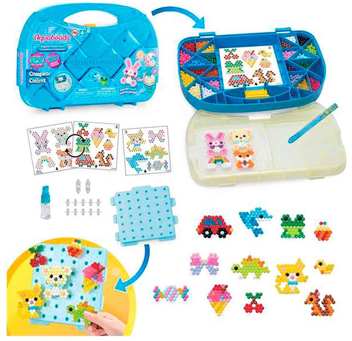 Aquabeads 31912 Beginners meeneemkoffer- COMPLETE KNUTSELSET- INCLUSIEF 900 PARELS IN 24 KLEUREN — afbeelding 12