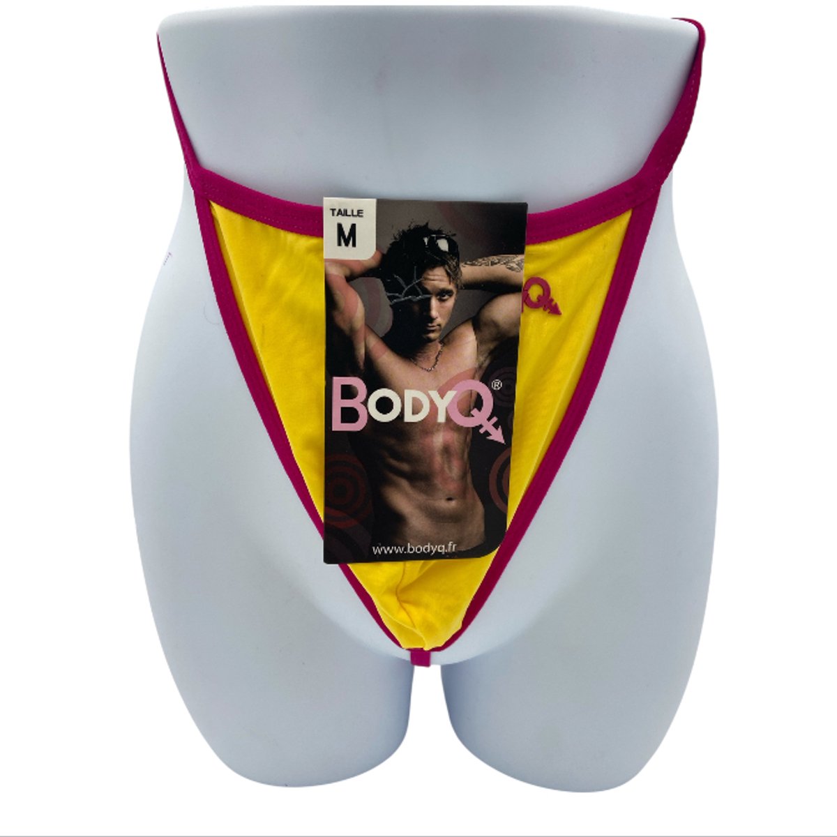 BodyQ Sexy Heren String – Geel/Roze – Erotische Herenlingerie – Maat M