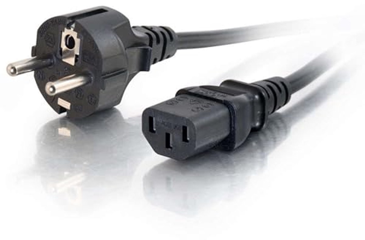 3 M Stroomkabel IEC320C13 naar CEE 7/7 - Zwart