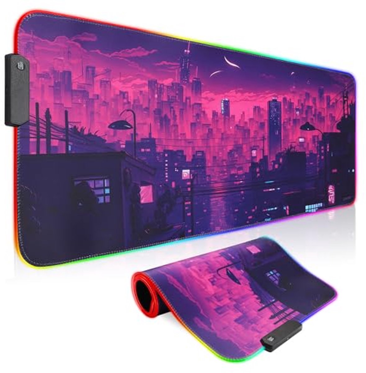 Grote RGB Gaming Muismat met 10 Verlichtingsmodi - 800 x 300 mm Waterdicht en Antislip