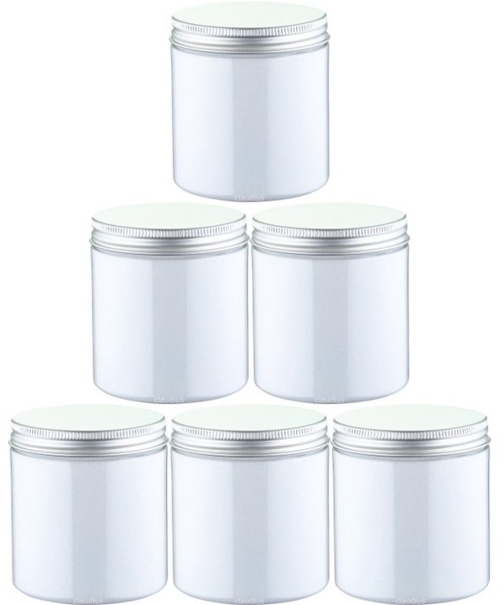 Scrubzout Kokos 300 gram - Pot met aluminium deksel - set van 6 stuks - Hydraterende Lichaamsscrub
