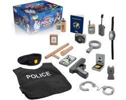 Politie Speelgoed 17pcs - Houten Speelgoed - Politie set - Carnaval Politie - Rollenspel voor Kinderen - Montessori speelgoed - politie pistool