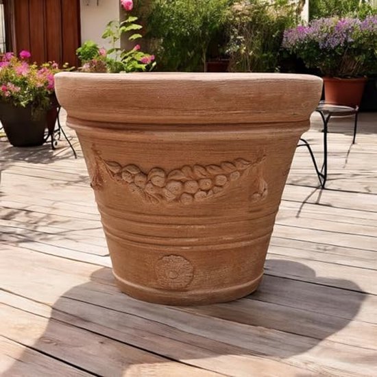 Handgemaakte terracotta bloempot 30 cm - Unieke sierpot voor tuin en balkon