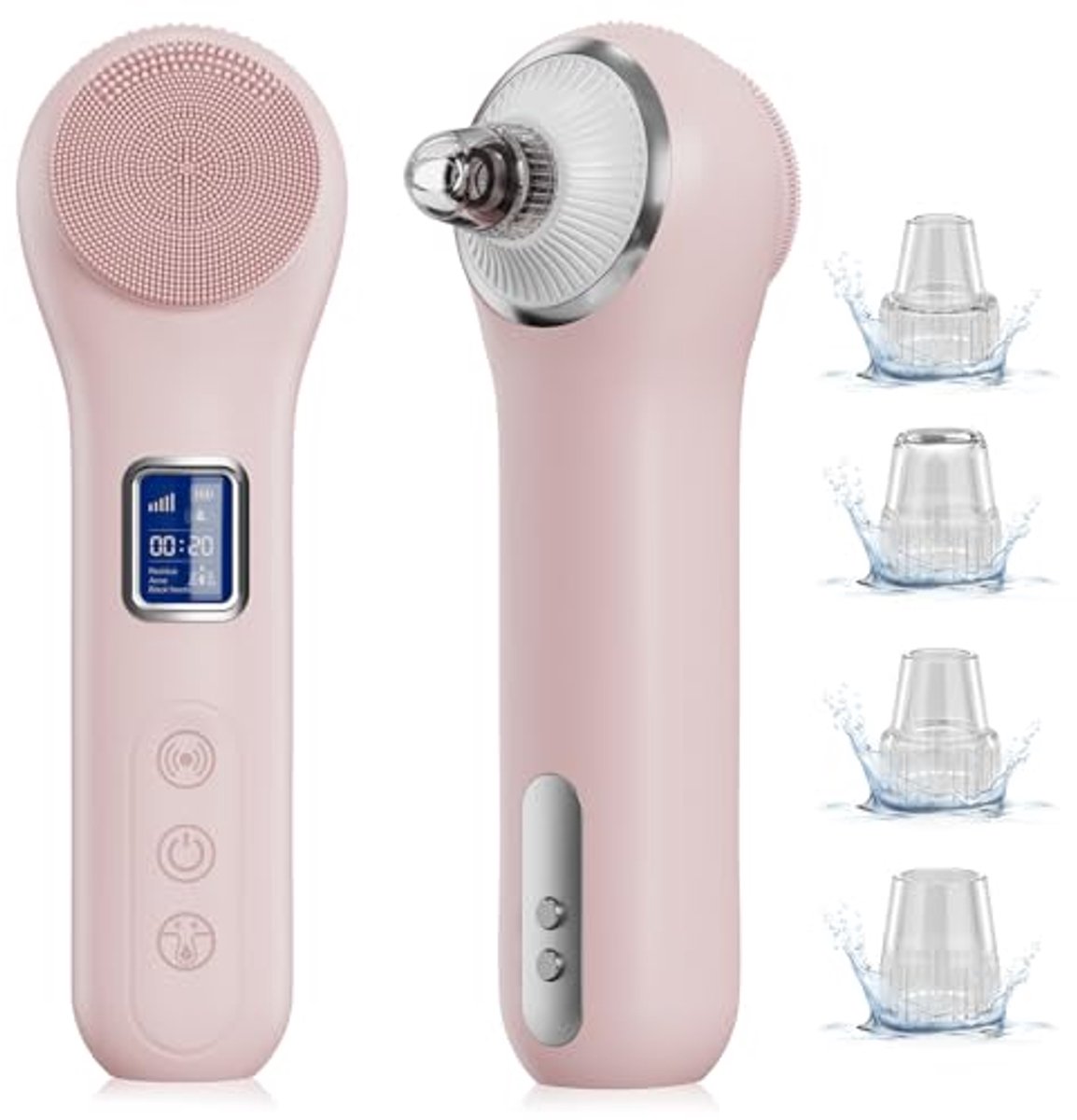 2-in-1 Gezichtsreinigingsborstel en Mee-eterzuiger met 5 Vibratiemodi en IPX7