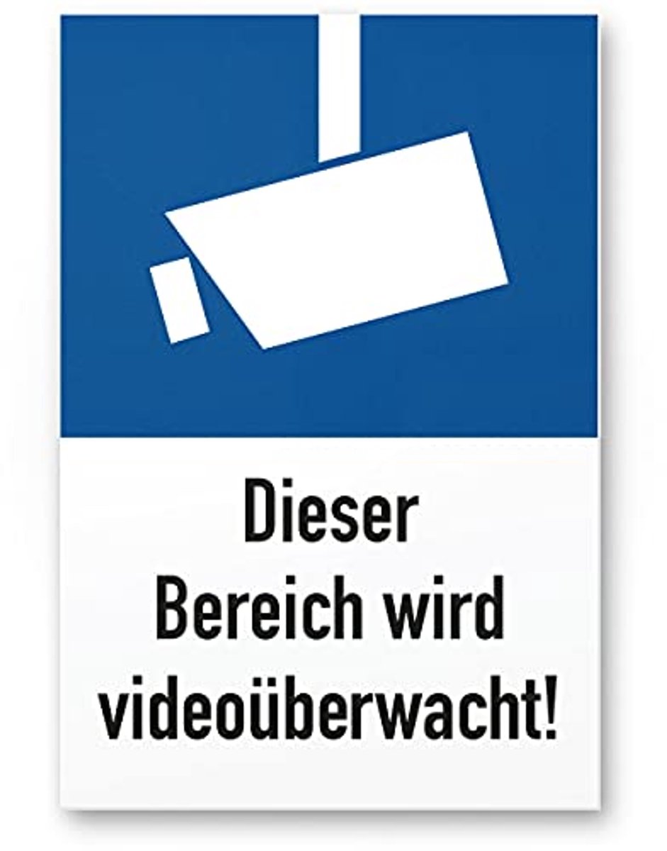 Waarschuwingsbord Videobewaking - Opgelet Voorzichtig 20 x 30 cm
