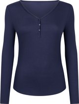 Hunkemöller Pyjamatop met lange mouwen Henley Blauw L